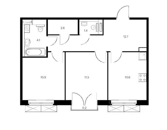 Продажа 2-комнатной квартиры 55 м², 5/9 этаж