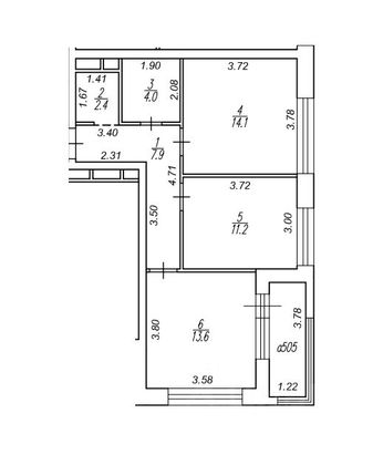 Продажа 2-комнатной квартиры 57,8 м², 23/23 этаж