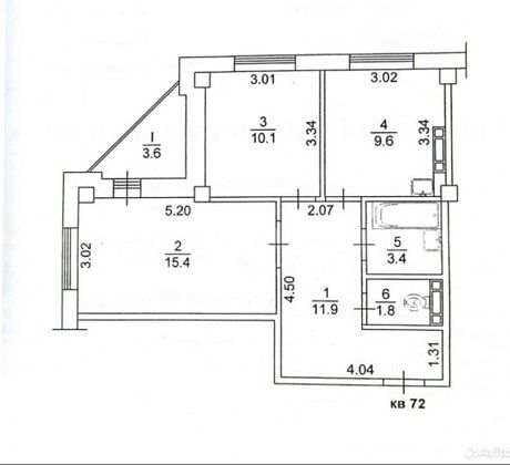 Продажа 2-комнатной квартиры 52 м², 9/16 этаж