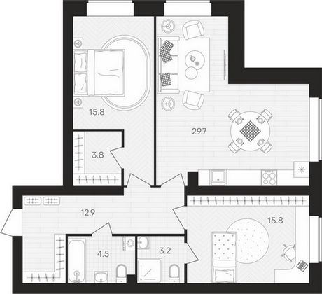 Продажа 2-комнатной квартиры 85,7 м², 5/10 этаж