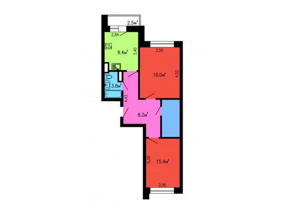 Продажа 2-комнатной квартиры 56 м², 13/25 этаж
