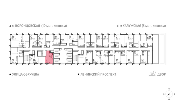 Продажа квартиры-студии 22,3 м², 26/58 этаж