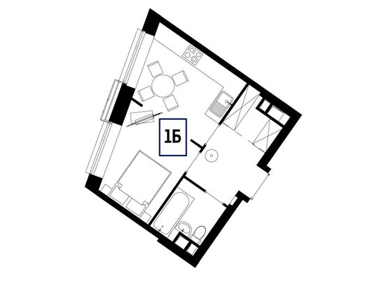Продажа 1-комнатной квартиры 30,3 м², 9/58 этаж