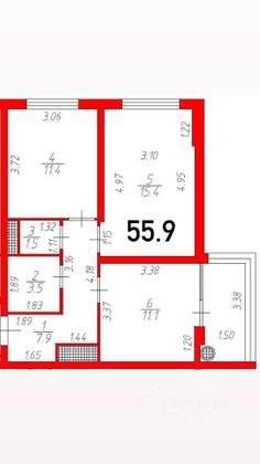 Продажа 2-комнатной квартиры 56 м², 16/16 этаж
