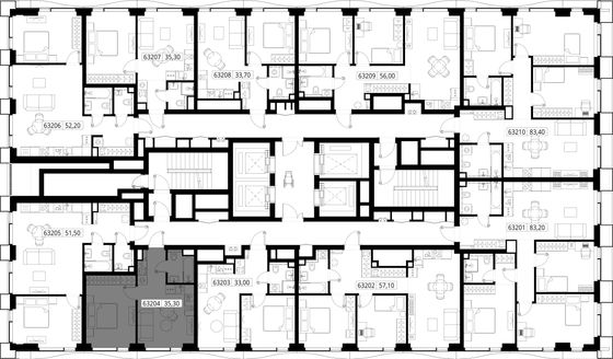 Продажа 1-комнатной квартиры 35,3 м², 32/48 этаж