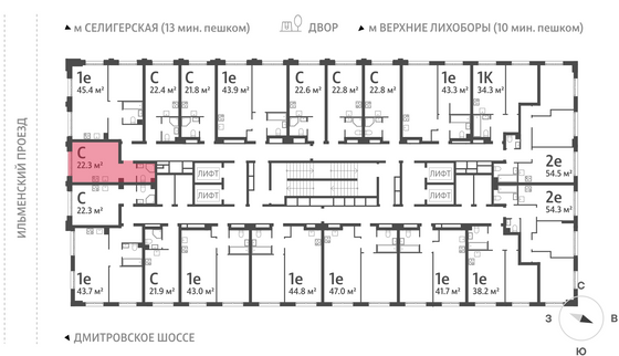 Продажа квартиры-студии 22,4 м², 28/32 этаж