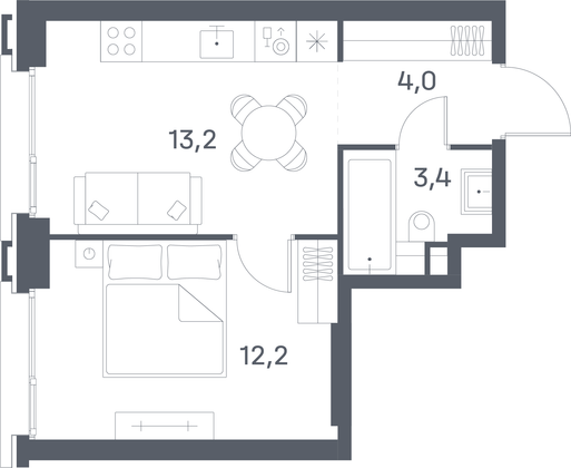 32,8 м², 1-комн. квартира, 3/29 этаж