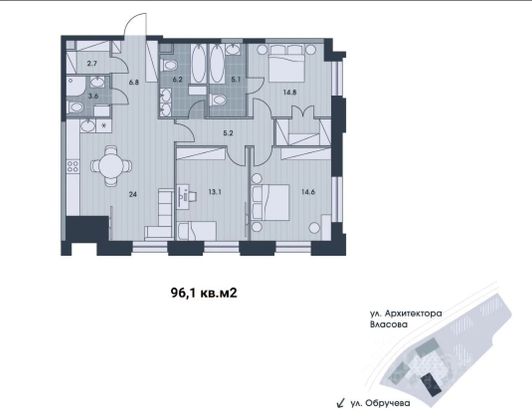 Продажа 3-комнатной квартиры 96 м², 23/34 этаж