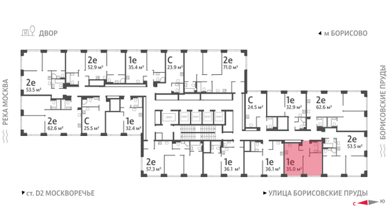 Продажа 1-комнатной квартиры 35 м², 41/52 этаж