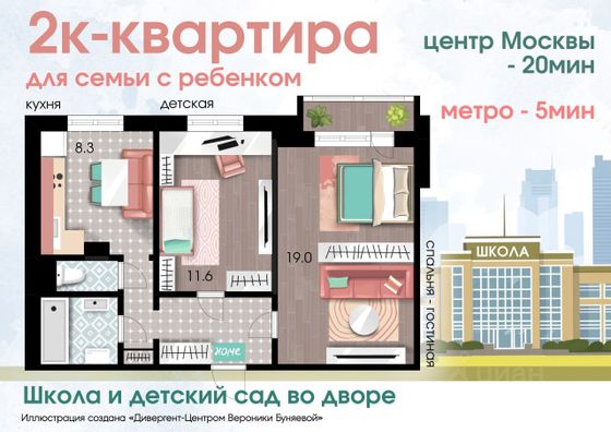 Продажа 2-комнатной квартиры 52 м², 9/17 этаж