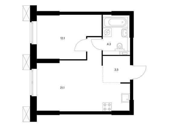 Продажа 1-комнатной квартиры 41 м², 23/28 этаж