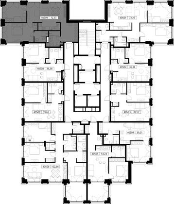 Продажа 2-комнатной квартиры 72,5 м², 5/15 этаж