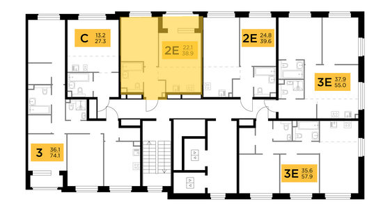 Продажа 2-комнатной квартиры 38,9 м², 14/20 этаж