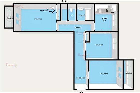 Продажа 3-комнатной квартиры 78,3 м², 4/6 этаж