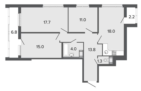 Продажа 4-комнатной квартиры 80,8 м², 20/24 этаж