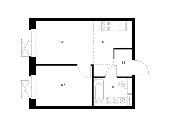 Продажа 2-комнатной квартиры 32,7 м², 9/33 этаж