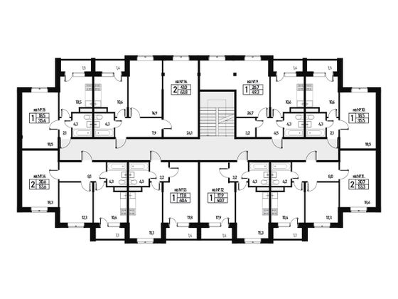 54 м², 2-комн. квартира, 2/3 этаж