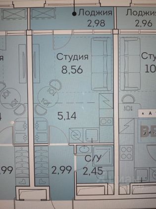 Продажа квартиры-студии 22,5 м², 7/27 этаж