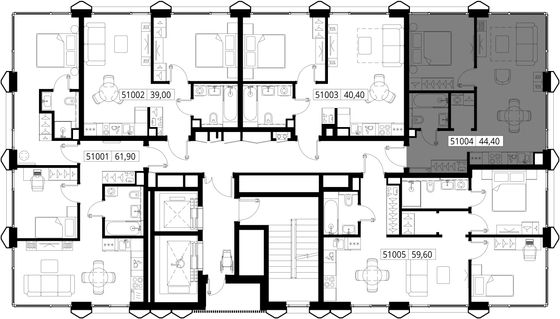 Продажа 1-комнатной квартиры 44,4 м², 10/16 этаж