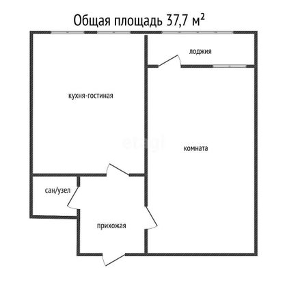 Продажа 1-комнатной квартиры 37,7 м², 7/7 этаж