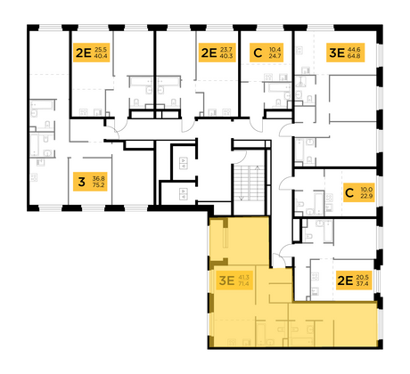 Продажа 3-комнатной квартиры 71,4 м², 12/20 этаж