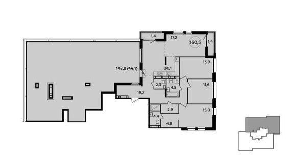 Продажа 4-комнатной квартиры 160,5 м², 23/23 этаж