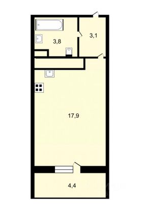 Продажа квартиры-студии 27 м², 20/23 этаж