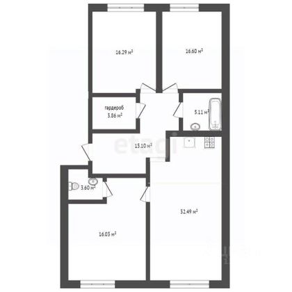 Продажа 3-комнатной квартиры 110,9 м², 6/21 этаж