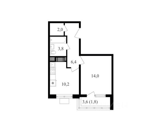 Продажа 1-комнатной квартиры 39 м², 11/25 этаж