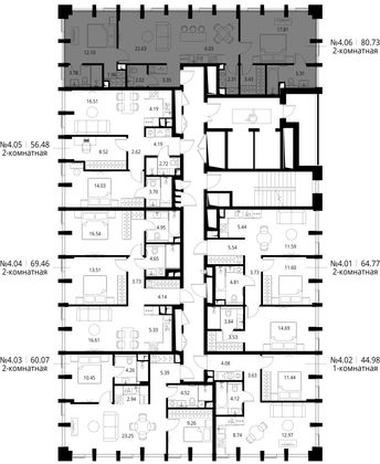 Продажа 2-комнатной квартиры 80,7 м², 4/17 этаж