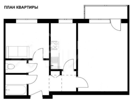 Продажа 2-комнатной квартиры 45 м², 9/9 этаж