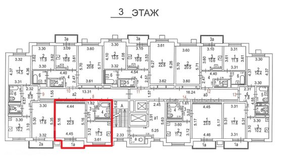 Продажа 1-комнатной квартиры 42,5 м², 3/16 этаж