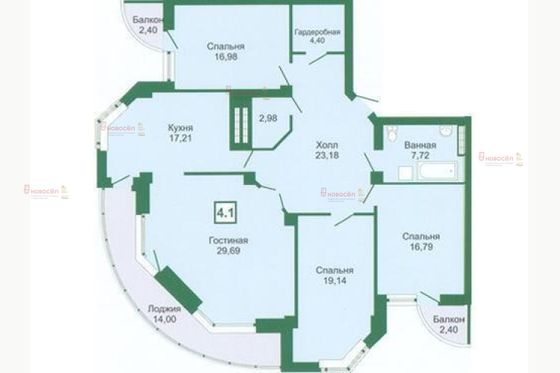 Продажа 4-комнатной квартиры 137,6 м², 18/20 этаж