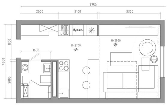 Продажа квартиры-студии 16,7 м², 1/2 этаж