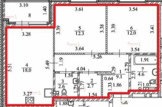 Продажа 2-комнатной квартиры 61,3 м², 1/32 этаж