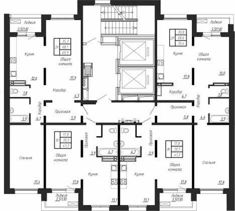 Продажа 2-комнатной квартиры 70,4 м², 16/17 этаж