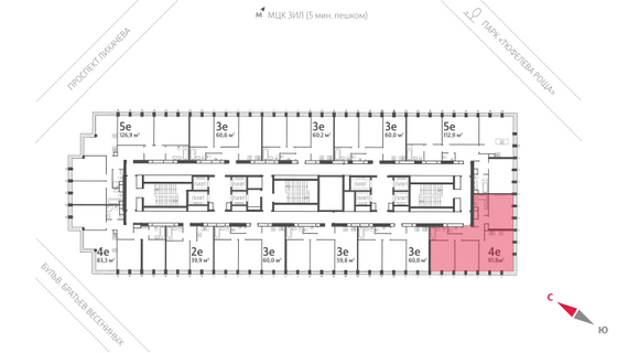 Продажа 3-комнатной квартиры 93,1 м², 30/40 этаж