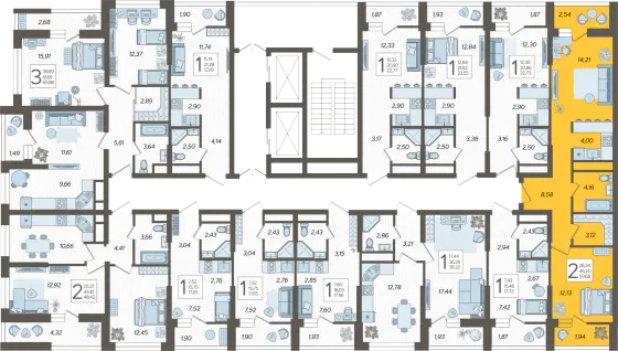 Продажа 2-комнатной квартиры 50,7 м², 10/19 этаж