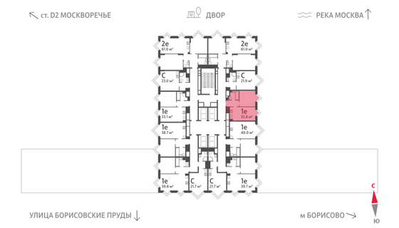 Продажа 1-комнатной квартиры 32,8 м², 29/30 этаж