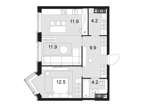 Продажа 2-комнатной квартиры 56 м², 37/47 этаж