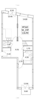 126,9 м², 5-комн. квартира, 8/11 этаж