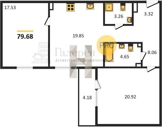 Продажа 3-комнатной квартиры 78 м², 19/29 этаж