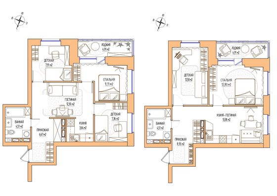 Продажа 2-комнатной квартиры 53,1 м², 2/24 этаж