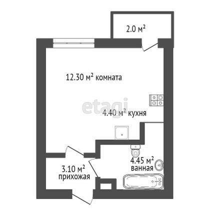 Продажа квартиры-студии 24,2 м², 16/28 этаж