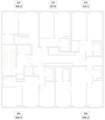 Продажа 1-комнатной квартиры 42,1 м², 6/23 этаж
