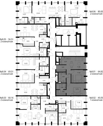 Продажа 2-комнатной квартиры 64,8 м², 8/17 этаж