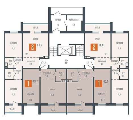 Продажа 2-комнатной квартиры 58,5 м², 1/10 этаж