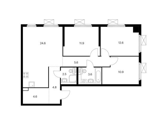 Продажа 3-комнатной квартиры 81,1 м², 9/32 этаж