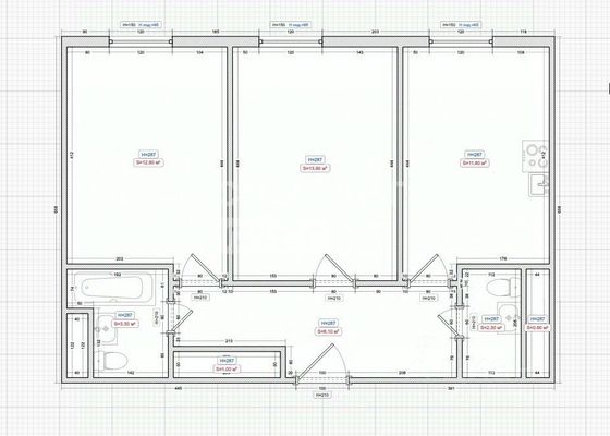 Продажа 2-комнатной квартиры 52,3 м², 8/22 этаж