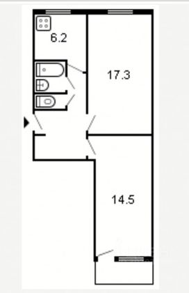 Продажа 2-комнатной квартиры 46 м², 2/5 этаж